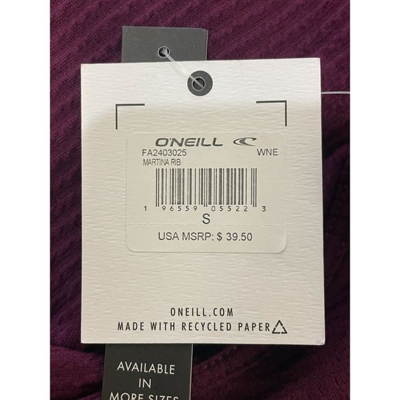 NWT Oneill Sleeveless Causal Boho Size Small Color Dark Purple Women's Top Tank - Picture 8 of 9